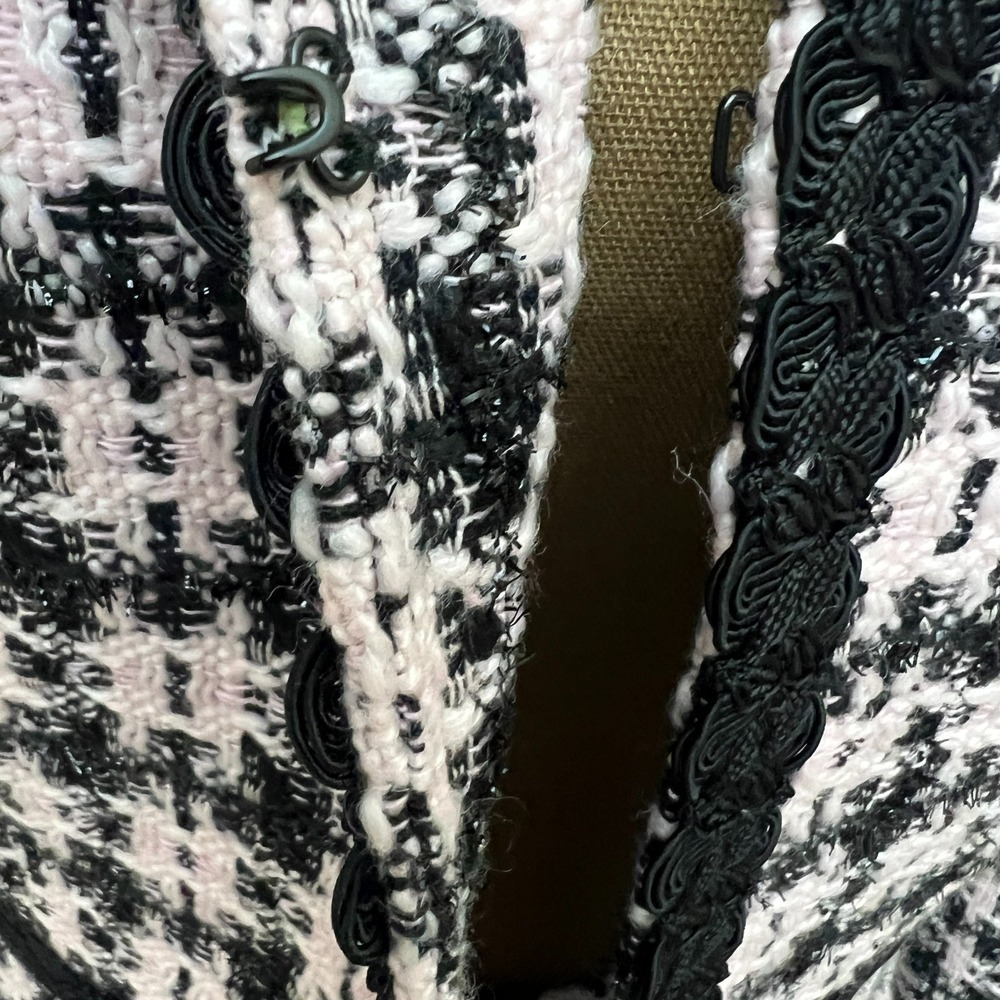 Tahari Arthur S. Levine Tweed Look Skirt Suit Jacket 8 Pencil Skirt 6 Pink Black - Picture 8 of 14